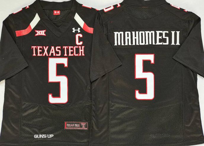 Men Texas Tech Red Raiders #5 Mahomes ii Black 2025 Limited NCAA Jersey